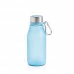 Botella de plástico reciclado estilo mate con mosquetón 350ml color turquesa