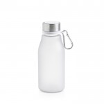 Botella de plástico reciclado estilo mate con mosquetón 350ml color translúcido
