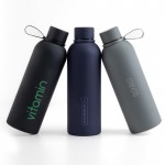 Botella térmica de acero inoxidable con acabado de goma 500ml