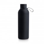 Botella térmica de acero inoxidable con acabado de goma 500ml color negro vista 11