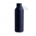 Botella térmica de acero inoxidable con acabado de goma 500ml color azul real