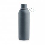 Botella térmica de acero inoxidable con acabado de goma 500ml color gris claro