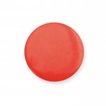 Pin circular de acabado brillante con cierre de imperdible color rojo primera vista