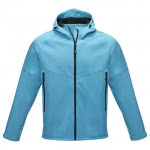 Chaquetas soft shell corporativas recicladas color azul claro