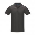 Polo algodón orgánico GOTS de hombre 180 g/m2 Elevate NXT color gris oscuro segunda vista frontal