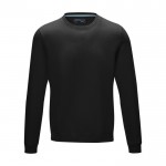 Jersey cuello redondo de hombre algodón orgánico GOTS 280 g/m2 Elevate NXT color negro segunda vista frontal