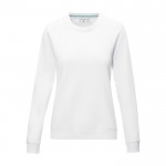 Jersey cuello redondo de mujer algodón orgánico GOTS 280 g/m2 Elevate NXT color blanco segunda vista frontal