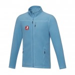 Chaqueta polar de poliéster reciclado hombre 174 g/m2 Elevate NXT color azul vista impresión serigrafía