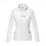 Chaqueta polar de mujer poliéster reciclado 174 g/m2 Elevate NXT color blanco segunda vista frontal