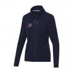 Chaqueta polar de mujer poliéster reciclado 174 g/m2 Elevate NXT color azul marino vista impresión serigrafía