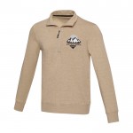 Jersey unisex de tejido reciclado con cremallera corta 280 g/m2 Elevate NXT vista impresión serigrafía