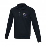 Jersey unisex de tejido reciclado con cremallera corta 280 g/m2 Elevate NXT vista impresión serigrafía
