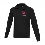 Jersey unisex de tejido reciclado con cremallera corta 280 g/m2 Elevate NXT vista impresión serigrafía
