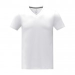 Camiseta cuello en V de hombre algodón 160 g/m2 Elevate Life color blanco segunda vista frontal