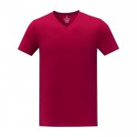 Camiseta cuello en V de hombre algodón 160 g/m2 Elevate Life color rojo segunda vista frontal