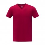 Camiseta cuello en V de hombre algodón 160 g/m2 Elevate Life color rojo segunda vista frontal