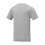 Camiseta cuello en V de hombre algodón 160 g/m2 Elevate Life color gris tercera vista trasera