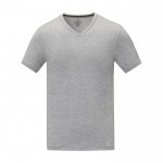 Camiseta cuello en V de hombre algodón 160 g/m2 Elevate Life color gris segunda vista frontal