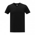 Camiseta cuello en V de hombre algodón 160 g/m2 Elevate Life color negro segunda vista frontal