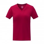Camiseta cuello en V de mujer algodón 160 g/m2 Elevate Life color rojo segunda vista frontal