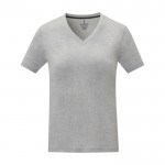 Camiseta cuello en V de mujer algodón 160 g/m2 Elevate Life color gris segunda vista frontal