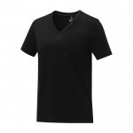 Camiseta cuello en V de mujer algodón 160 g/m2 Elevate Life color negro