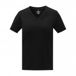 Camiseta cuello en V de mujer algodón 160 g/m2 Elevate Life color negro segunda vista frontal