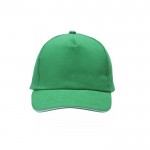 Gorra de algodón peinado con detalle a color en la visera 255 g/m2 color verde vista 4