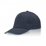Gorra de algodón peinado con detalle a color en la visera 255 g/m2 color azul marino