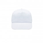 Gorra de poliéster infantil de 5 paneles ideal para fiestas 125 g/m2 color blanco vista 1