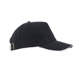 Gorra de sarga de algodón con cierre de metal ajustable 160 g/m2 color negro vista 1