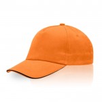 Gorra de sarga de algodón con cierre de metal ajustable 160 g/m2 color naranja
