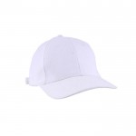 Gorra de algodón con cierre de hebilla metálico 255 g/m2 color blanco vista 1