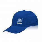 Gorra de algodón con cierre de hebilla metálico 255 g/m2 color azul real vista con logo impreso