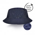 Gorro estilo bob reversible de nylon con forro interior polar color azul marino vista 2
