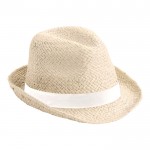 Sombrero rústico fabricado en paja de papel color blanco primera vista