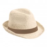 Sombrero rústico fabricado en paja de papel color marrón primera vista