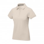 Polo de manga corta para mujer en punto piqué 200 g/m2 Elevate Life color arena