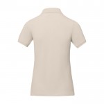 Polo de manga corta para mujer en punto piqué 200 g/m2 Elevate Life color arena segunda vista trasera