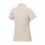 Polo de manga corta para mujer en punto piqué 200 g/m2 Elevate Life color arena tercera vista trasera