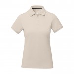 Polo de manga corta para mujer en punto piqué 200 g/m2 Elevate Life color arena segunda vista frontal