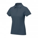 Polo de manga corta para mujer en punto piqué 200 g/m2 Elevate Life color azul cian