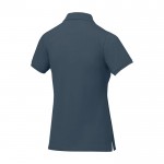 Polo de manga corta para mujer en punto piqué 200 g/m2 Elevate Life color azul cian tercera vista trasera