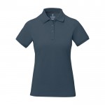 Polo de manga corta para mujer en punto piqué 200 g/m2 Elevate Life color azul cian segunda vista frontal