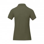 Polo de manga corta para mujer en punto piqué 200 g/m2 Elevate Life color verde oliva segunda vista trasera
