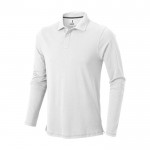 Polo de algodón para hombre de manga larga 200 g/m2 Elevate Life color blanco