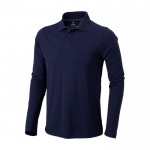 Polo de algodón para hombre de manga larga 200 g/m2 Elevate Life color azul marino