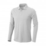 Polo de algodón para hombre de manga larga 200 g/m2 Elevate Life color gris claro