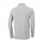 Polo de algodón para hombre de manga larga 200 g/m2 Elevate Life color gris claro vista trasera