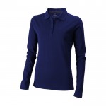 Polo de algodón para mujer de manga larga 200 g/m2 Elevate Life color azul ultramarino